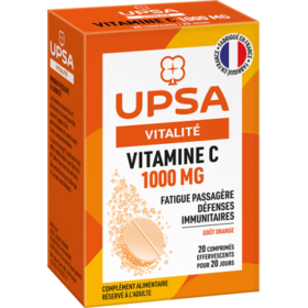 Vitamine C 1000 Mg Goût Orange 20 Comprimés Effervescents