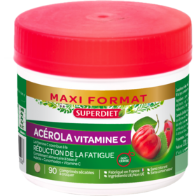 ACEROLA 500 - Vitamine C - Maxi Pot - 90 comprimés Goût Cerise