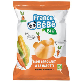 MON CRAQUANT - Stick de Maïs Soufflé Bio pour Bébé - Goût Carotte - 20 g