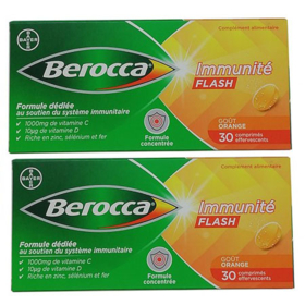 BEROCCA - Immunité Flash - Lot de 2 x 30 Comprimés Effervescents
