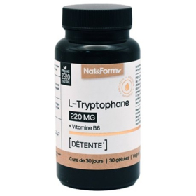 L-Tryptophane 220 Mg + Vitamine B6 - Détente - 30 Gélules
