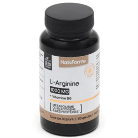 L-Arginine 1000 Mg + Vitamine B6 - Métabolisme du Glycogène & des Protéines - 60 Gélules