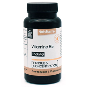 Vitamine B5 550 Mg - Fatigue & Concentration - 30 Gélules