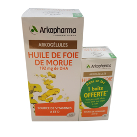 ARKOGELULES - Huile de Foie de Morue - Vitamines A & D - 220 capsules + 45 gélules offertes