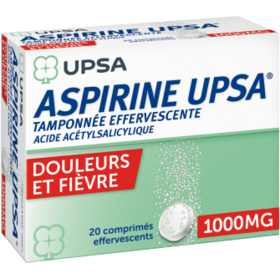 ASPIRINE - UPSA - Douleurs Fièvre 1000 mg - 20 comprimés