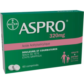 ASPRO - ASPIRINE 320 mg - 60 comprimés