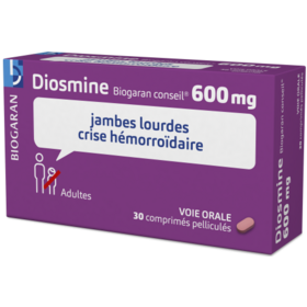 Diosmine - Jambes Lourdes Crise Hémorroïdaire 600 mg - 30 comprimés