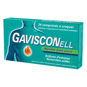Gavisconell Menthe Sans Sucre - 24 comprimés