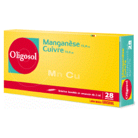 OLIGOSOL - Manganèse Cuivre - Solution Buvable de 2 ml - 28 Ampoules