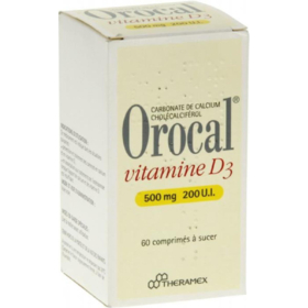 Orocal 500 mg - 60 comprimés goût orange