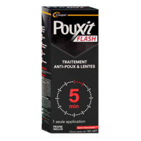 POUXIT FLASH - Traitement anti-Poux et Lentes - spray 150 ml + peigne 