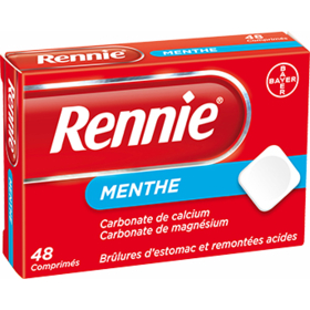 RENNIE - Brûlures d'Estomac & Remontées Acides Menthe - 48 comprimés