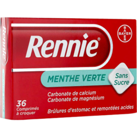 RENNIE - Brûlures d'Estomac & Remontées Acides Menthe Verte - 36 comprimés