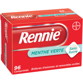 RENNIE - Brûlures d'Estomac & Remontées Acides Menthe Verte - 96 comprimés