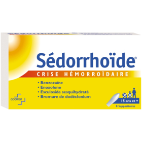 Sédorrhoïde Crise Hémorroïdaire - 8 suppositoires