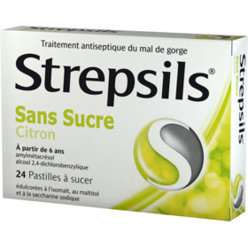 STREPSILS - Sans Sucre Citron - 24 pastilles