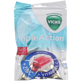 VICKS Triple Action - Bonbon sans sucre - 72 g