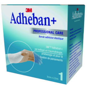 ADHEBAN+ - Bande Adhésive Elastique Professional Care - 3 cm x 2,5 m