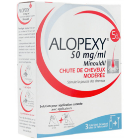 ALOPEXY 5% - Minoxidil 5% Anti-Chute de Cheveux Modérée - 3 x 60 ml