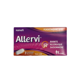 Allervi Rhinite allergique Fexofénadine 120mg 7 comprimés
