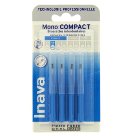 INAVA - Mono Compact - Brossettes interdentaires Bleues - Micro fines cylindriques - 4 brossettes
