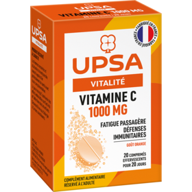 Vitamine C 1000 Mg Goût Orange   20 Comprimés Effervescents