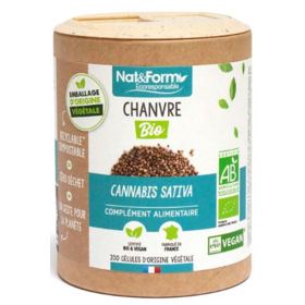 Chanvre Bio Cannabis Sativa - 200 Gélules d'Origine Végétale