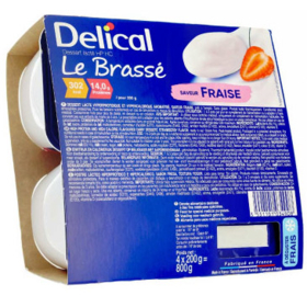 Le Brassé Lacté Saveur Fraise - Lot de 4 x 200 g 