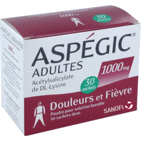 Aspégic 1000 mg Adultes - 30 sachets en poudre à diluer
