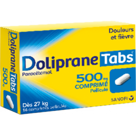 Doliprane Tabs 500 mg - Boîte de 16 comprimés pelliculés