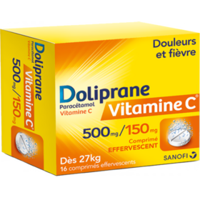 Doliprane Vitamine C - 500 mg/150 mg - 16 comprimés effervescents