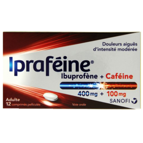 Iprafeine Ibuprofène 400mg/ caféine 100mg - 12 comprimés