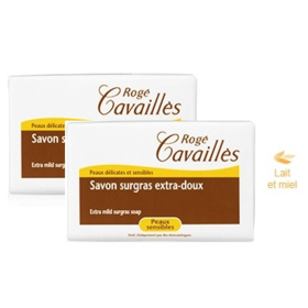 SAVON SOLIDE - Savon Surgras Extra-Doux Lait Miel - 2 x 250 g