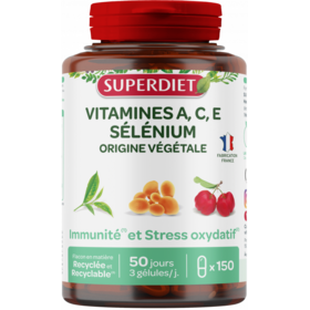Complexe vitamines A, C, E & Sélénium - 150 Gélules