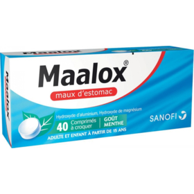 Maalox Maux d'Estomac Menthe - 40 comprimés