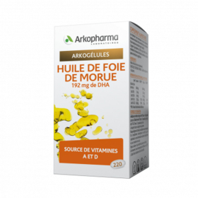 ARKOGELULES - Huile de Foie de Morue - Vitamines A & D - 220 capsules