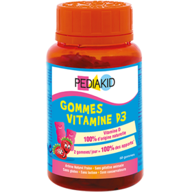 Gommes Vitamine D3 Goût Fraise - 60 Oursons 
