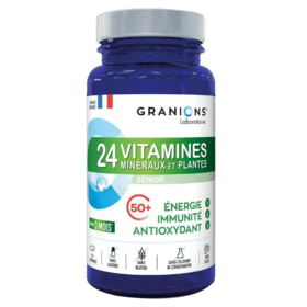 GRANIONS 24 VITAMINES - Minéraux et Plantes - Energie Immunité Antioxydant - 90 comprimés