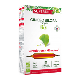 CIRCULATION & MEMOIRE - Ginkgo Biloba Bio 15 ml - 20 ampoules
