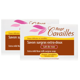 SAVON SOLIDE - Savon Surgras Extra-Doux Lait de Rose - 2 x 250 g