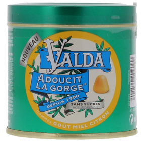 VALDA Gommes Adoucissantes Miel Citron Sans Sucre - 140 g