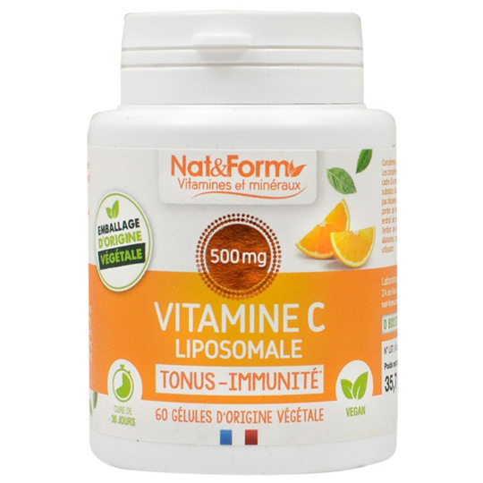 Vitamine C Liposomale 500 mg - 60 Gélules d'Origine Végétale