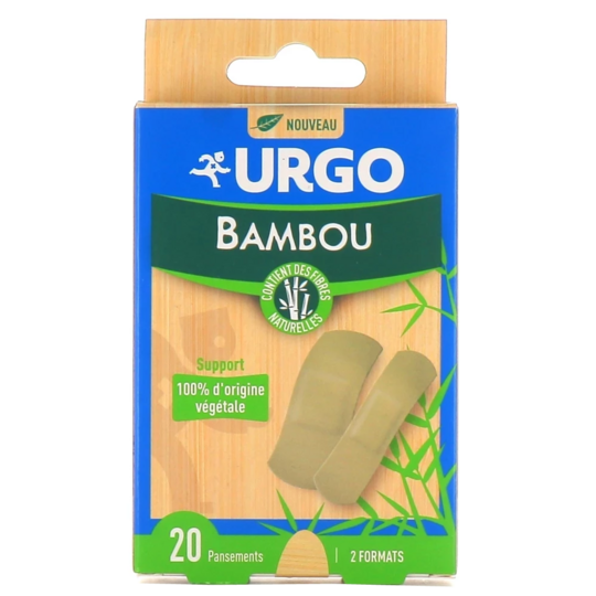 URGO BAMBOU Pansements 2 Formats à base de Fibres de Bambou - 20 pansements