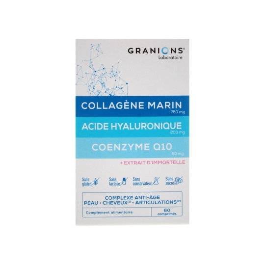 Complexe - Collagène Marin + Acide Hyaluronique + Coenzyme Q10 - 60 Comprimés