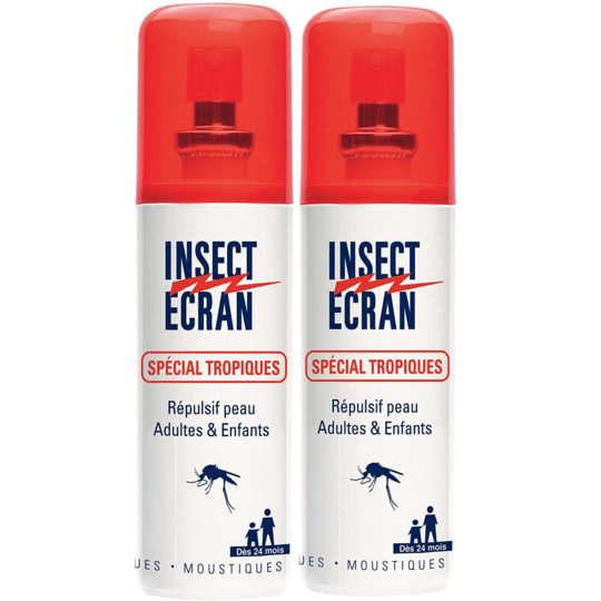 INSECT ECRAN - Spray Anti-Moustiques Spécial Tropiques - Lot de 2 x 75 ml