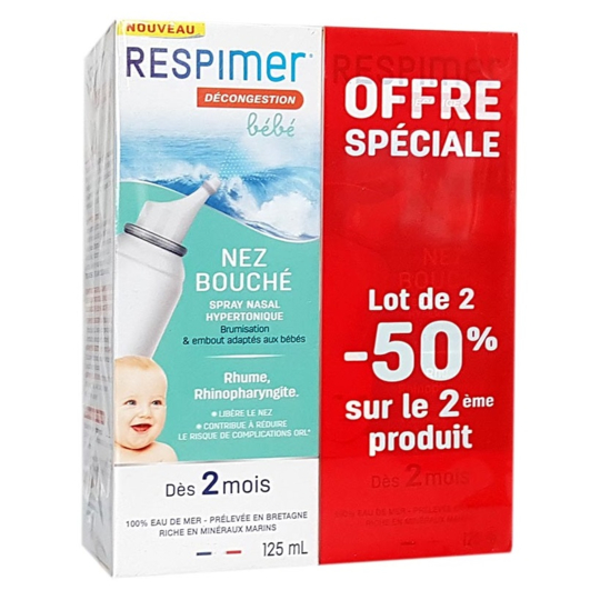 RESPIMER BEBE - Spray Nasal Hypertonique - lot de 2 X 125 ml