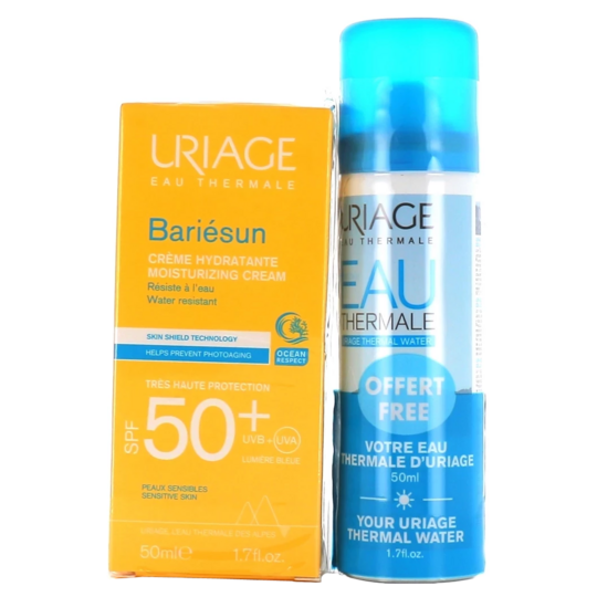 Uriage Bariseun Crème Solaire SPF50+ 50 ml + Eau Thermale 50 ml Offerte