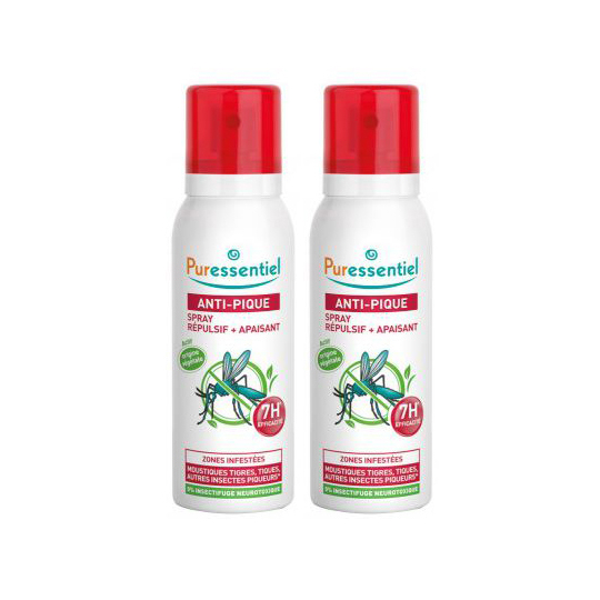 ANTI-PIQUE - Spray Répulsif et Apaisant - Lot de 2 x 75 ml