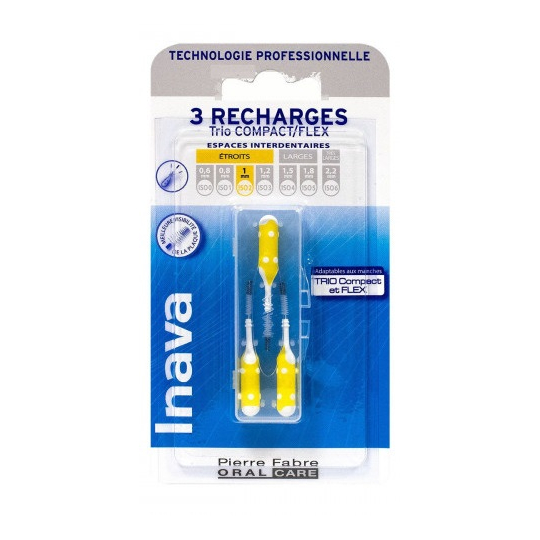 INAVA - Recharge Brossettes Interdentaires jaune - 3 recharges
