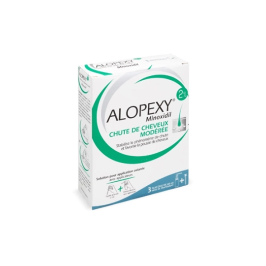 Alopexy 2% chute de cheveux Minoxidil 2% 3 x 60 ml
